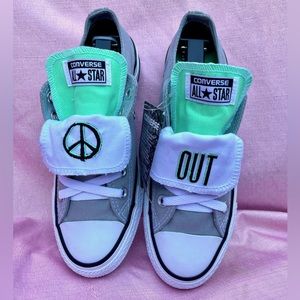 Converse Chuck Taylor All Star Double Tongue Low ‘Peace Out’ Grey/Aqua 556604F